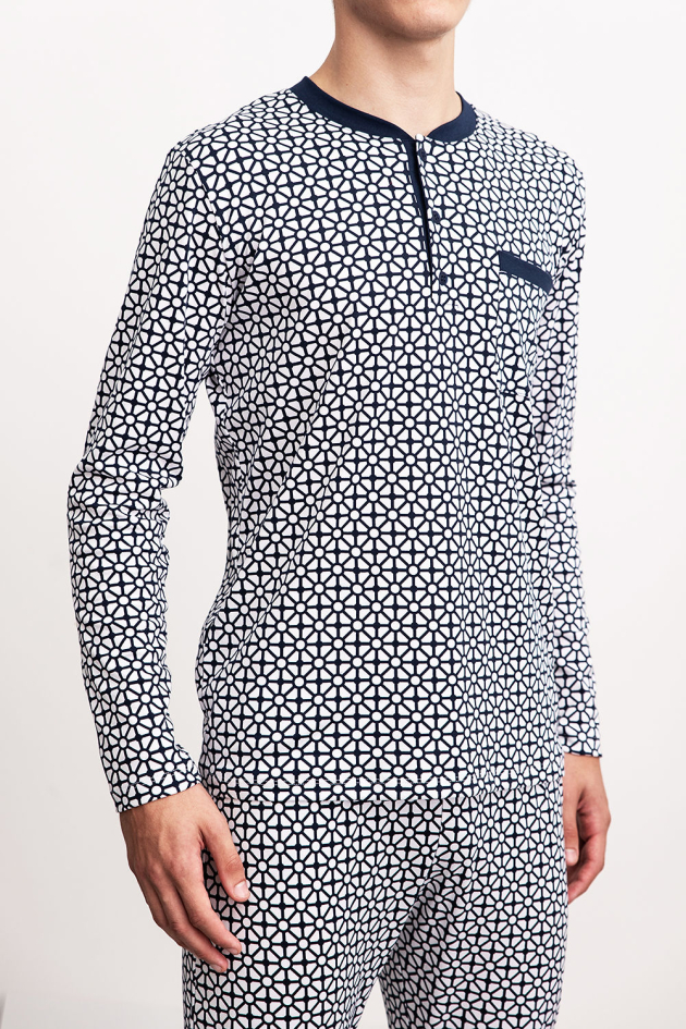 Muška pidžama Geometric -  produženi gornji dio