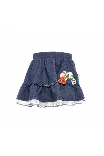 Denim suknja - Red Flowers